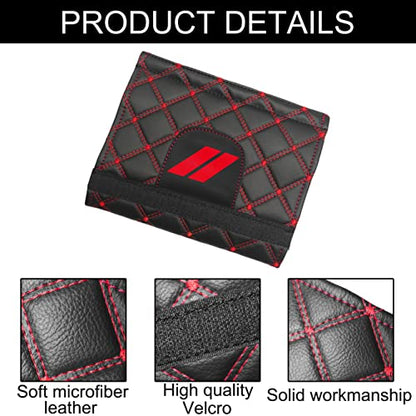 YOSRTER Seat Belt Pad, Shoulder Strap Protection Pad for Dodge Charger Durango Challenger Journey Seat Belt Covering Pad Anti-Scratch Leather Seat Belt Decoration（Red Trim）