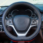 Mayco Bell Flat Bottom Steering Wheel Cover Anti-Slip,Safety,Soft,Breathable,Durable,Full Surround,Comfortable Grip Microfiber Leather (D-Shape, Black Blue) - color: Black Blue, size: D Shape