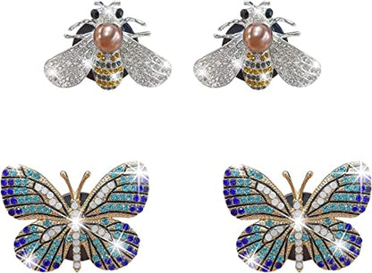 Bling Butterfly Air Vent Clips, 4 Pcs Crystal Bee Car Fresheners, Diffuser Vent Clip, Diamond Decoration, Cute Interior Decor, Bling Accessories for Women