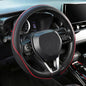 SEG Direct Steering Wheel Cover 14.5-15 inch (37-39 cm) Medium Size, Microfiber Leather, Non-Slip Comfortable Grip, Fits Cars Trucks SUVs, Black and Red - color: Black and Red, size: Standard size[14 1/2''-15'']