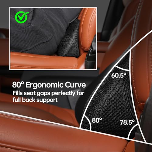 1P Car Lumbar Support with Ergonomic Structure, Suitable for Office Chairs, Gaming Chairs and Car Seats, Memory Foam Material with Breathable Mesh Fabric, Long-Lasting Lumbar Support - size: Style A Lumbar Support