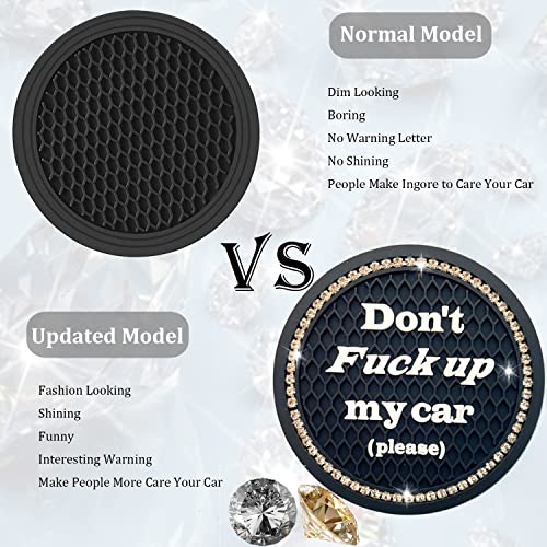 Car Cup Coaster 2 Pack,Bling Car Accessories Interior,Universal Car Cup Holder,Car Cup Holder Insert Coasters for Car/SUV/Truck(Black,2PC) - color: Black-2pc