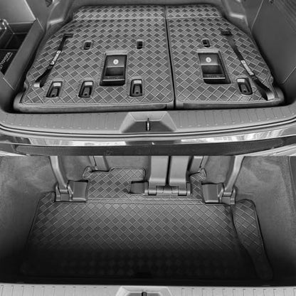 Cargo Mat & Backrest Mat for 2021-2025 Toyota Sienna (Without Spare Tire) - All Weather Leather Full Wrap-Around Trunk Mat Waterproof Cargo Liner - Car Mat for 2021-2024 2025 Sienna Accessories - style: (5)Toyota Sienna 2021-2025 Cargo Mat(without spare t