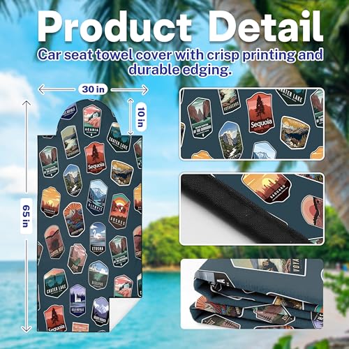 Car Seat Towel Cover After Gym, Car Seat Cover Towel – Sweatproof, Washable, Non-Slip Cover for Cars, SUVs (2 Pack, National Parks) - color: National Parks