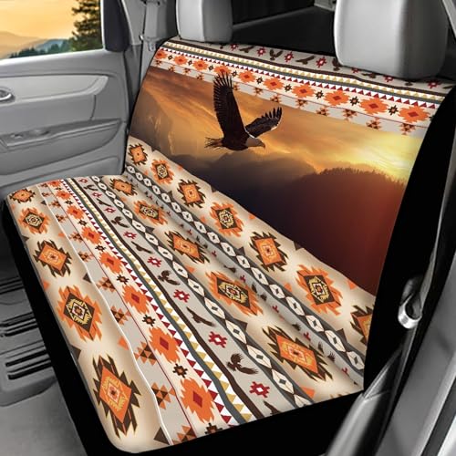 WELLFLYHOM Aztec Eagle Car Seat Cover Rear Bench Seat Covers for Truck SUV Native Tribal Universal Fit Car Accessories Auto Bench Seat Cover - color: Aztec Eagle