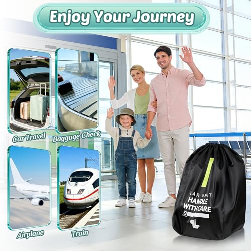 Car Seat Travel Bag for Airplane: Car Seat Bags for Air Travel Fit All Car Seats, Infant Carriers & Booster Seats, Carseat Cover Fit Doona Graco Evenflo, Airplane Travel Essentials Flying