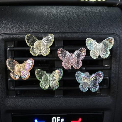 6 PCS Butterfly Car Vent Clips, Cute Butterflies Cars Air Conditioning Clip Decorations, Charm Automotive Interior Decor for Women Men