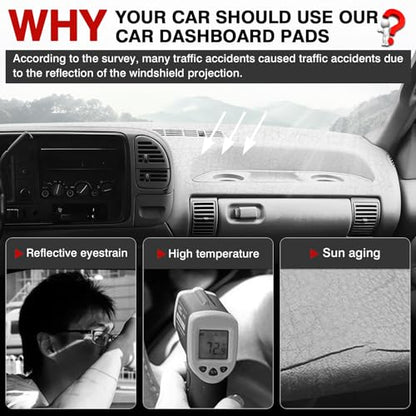 Autorder Dashboard Cover Mat for 1995 1996 Chevy Chevrolet Silverado C/K 1500 2500 3500&Tahoe&Suburban/GMC Sierra&Yukon Pickup Truck Accessories Dash Cover Upgrade Velvet Dash Mat - size: 1995 1996 Silverado