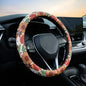 Sunflower Retro Steering Wheel Cover Auto Jacquard Steering Wheel Protector, Anti-Slip, Breathable, Absorbing Sweat, Universal Car Accessories 14.5–15 inch,Fit for Most Car, Trucks, SUV - style: Sunflower Retro