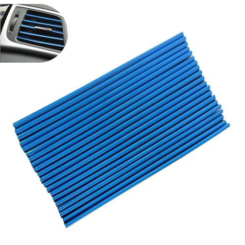 20 PCS Car AC Vent Trim Strip, 7.8" Cuttable Reflective Creative Straight Outlet Decoration, Waterproof Flexible Protective Strip, Universal Interior DIY Modification for Cars (Blue) - color: Blue