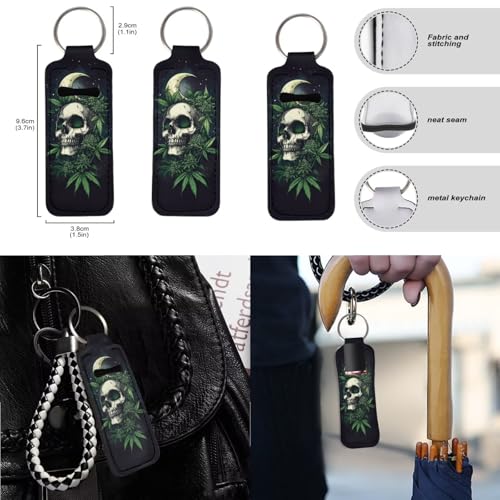 Skull Moon Leaf Printed 15 Pcs Car Seat Cover Set, Universal Car Accessory Set Front Rear Seat Covers Steering Wheel Cover Car Headrest Cover Seat Belt Covers Car Coaster - color: Black and Green-Skull Moon Leaf