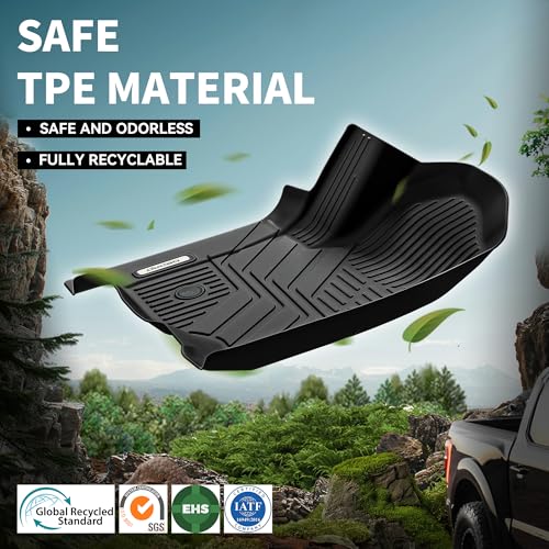 OEDRO Upgraded Floor Mats for 2019-2026 Chevy Silverado/GMC Sierra 1500 Crew Cab & 2020-2026 Silverado/Sierra 2500HD 3500HD, Bucket Seat, All Weather Custom Fit Silverado Accessories Floor Liners - style: Bucket Seat| Crew Cab| with underseat storage