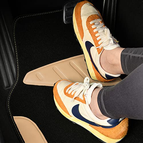 CAR PASS Waterproof Universal Fit Car Floor Mats, Car Mats Fit for SUV,Vans,sedans, Trucks,Set of 4pcs Car Carpet with Driver Heel Pad (Beige) - color: Beige