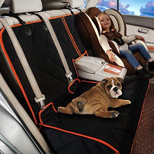 Car Seat Protector, 52” x 50“ for for Familay Car & Regular SUVs, 600D Heavy Duty Car Seat Cover Waterproof Dog Car Seat Cover for Back Seat, Scratch Proof Nonslip Seat Cover for Dogs in Car