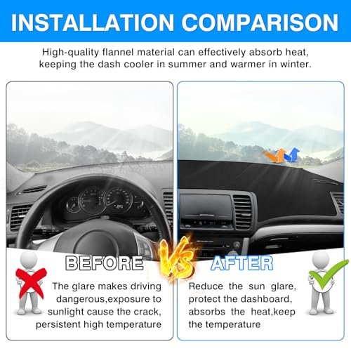 Autorder Dashboard Cover Mat for Legacy/Outback 2005-2009 Accessories Dash Cover Upgrade Flannel Dash Mat Sunshade Glare UV Rays Protector - size: 2005-2009 Legacy/Outback
