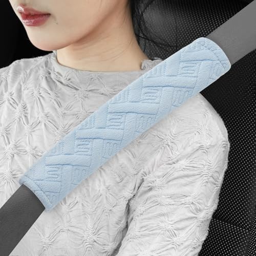 2-Pack Universal Car Shoulder Strap Pads Cover for A More Comfortable Driving, Shoulder Strap Covers Harness Pad for Car Interior Accessories(Pale Blue) - color: Pale Blue