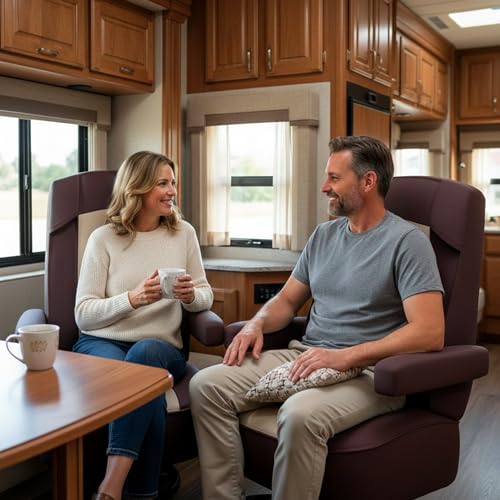VALUN RV Seat Covers (Brown 2 Pack) – Captains Chair Seat Covers for RV Captain Chair & Motorhome Chairs, Universal Fit RV Chair Covers for Camper, Trailer, Van, Protects Against Dirt, Spills & Wear - style: BROWN (2PK RV COVER)