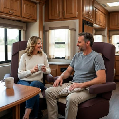 VALUN RV Seat Covers (Brown 2 Pack) – Captains Chair Seat Covers for RV Captain Chair & Motorhome Chairs, Universal Fit RV Chair Covers for Camper, Trailer, Van, Protects Against Dirt, Spills & Wear - style: BROWN (2PK RV COVER)