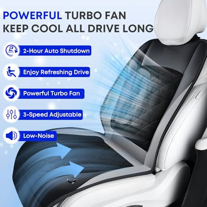 FLORICH Cooling Car Seat Cover, Ventilated Seat Cushion Cooling Car Seat Pad for Summer Driving with 2 Powerful Turbo Fans Universal Fit for Car SUV Truck Van-Grey - color: Grey