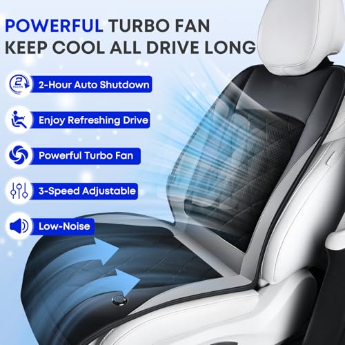 FLORICH Cooling Car Seat Cover, Ventilated Seat Cushion Cooling Car Seat Pad for Summer Driving with Powerful Turbo Fans Universal Fit for Car SUV Truck Van-Deep Grey - color: Deep Grey