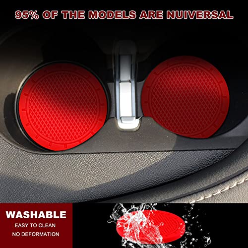 Frienda 28 Pcs Car Interior Accessories Including 20 Pcs Car Air Conditioner Decoration Strip 4 Non Slip Silicone Car Cup Coaster 4 Car Tire Valve Stem Caps for Most Cars SUVs Trucks(Red)