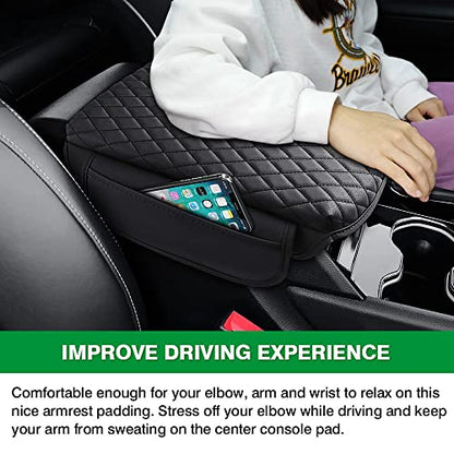 Shademax Custom for Center Console Cover Jeep Grand Cherokee L Accessories 2021-2023 2024 2025 2026 Armrest Cover Center Console Pad Leather Armrest Seat Box Cover Protector with Pockets Storage Bag - size: Size for Jeep Grand Cherokee L 2021-2026