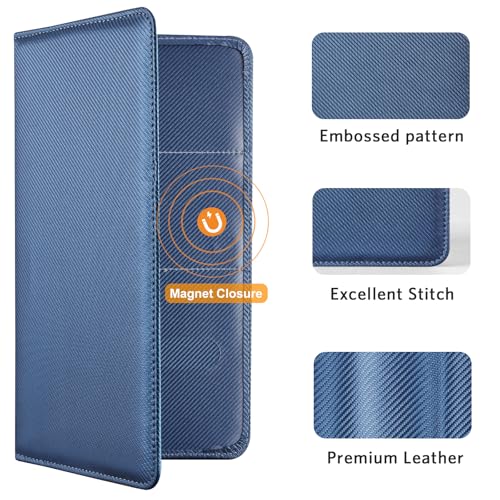 CoBak Car Registration and Insurance Holder - Vehicle Glove Box Car Organizer,Auto Truck Comparment Accessories Case with Magnetic Closure for Driver License,Cards, Carbon Blue - color: L-Carbon Blue