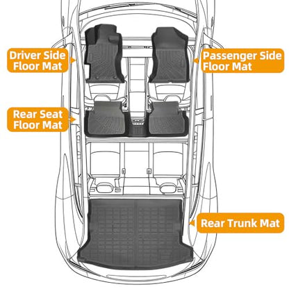 Floor Mats for Subaru Crosstrek 2018-2021-2023, for Subaru Impreza(NOT Hybrid) 2017-2023, Front Rear Mats & Cargo Mat, TPE Anti-Slip Waterproof Summer Winter Floor Liners Car Accessories - style: 11)2017-2023|Crosstrek&Impreza|Floor&Cargo Mats