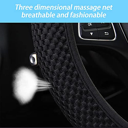 Elastic Stretch Steering Wheel Cover, Universal 15 Inch Automotive Steering Wheel Cover, Microfiber Breathable Ice Silk, Anti-Slip, Odorless, Easy Carry,Warm in Winter and Cool in Summer (Beige) - color: Beige