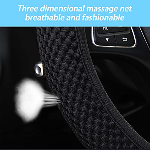 Elastic Stretch Steering Wheel Cover, Universal 15 Inch Automotive Steering Wheel Cover, Microfiber Breathable Ice Silk, Anti-Slip, Odorless, Easy Carry,Warm in Winter and Cool in Summer (Red1) - color: Red1