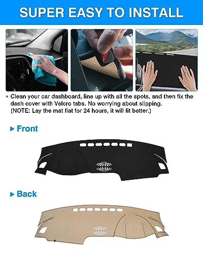CARTIST Dashboard Cover Mat for 2018-2020 2021 2022 Honda Accord Accessories Dash Cover Flannel Dash Mat Sunshade Glare UV Rays Protector