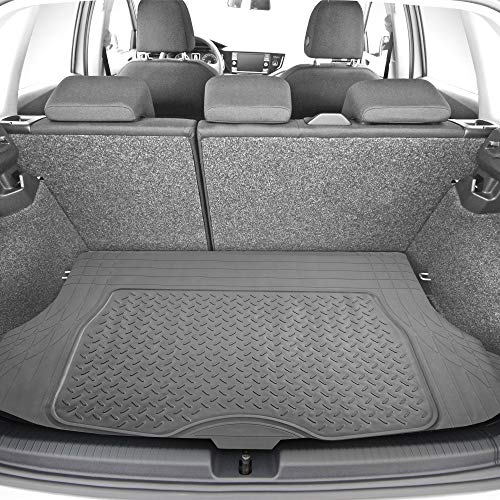 FH Group 4 Piece Liners Trimmable Climaproof™ Vinyl Car Floor Mats- Full Set with Premium Trimmable Vinyl Cargo Liner- Universal Fit for Cars Trucks and SUVs (Gray) - color: Gray
