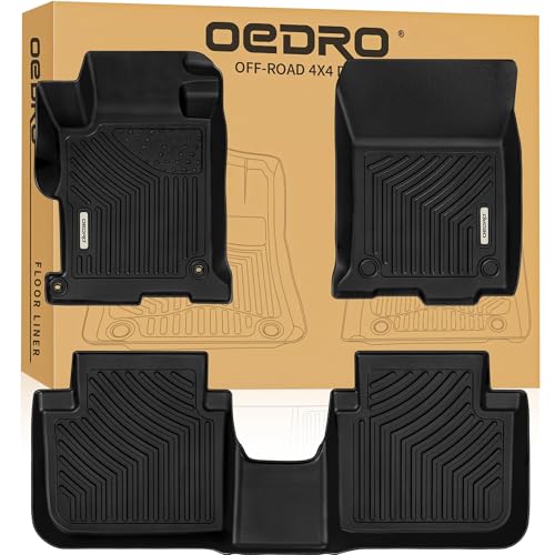 OEDRO Floor Mats Fit for Honda Accord Sedan 2017-2013, TPE All Weather Accord Floor Liners Includes 1st and 2nd Row Liners Set, Black - style: 2013-2017 Honda Accord