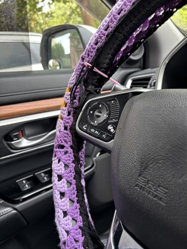 Handmade Crochet Sun Moon Car Steering Wheel Covers Universal 14-15 inch,Cute Steering Wheel Cover,Car Accessories (B:Wheel Covers) - color: B:Wheel Covers