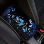 Blue Butterfly Daisy Print Car Armrest Cushion Car Arm Rest Cover Pad Universal Fit - color: Blue Butterfly Daisy