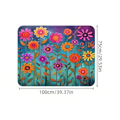 Universal Car Trunk Mat, All Weather Trunk Protection Cargo Liner, Stylish Vehicle Interior Accessories, Durable Cargo Mat Rear Trunk Line Suitable for Most Car (Purple Flowers, 29" x 39") - color: Purple Flowers