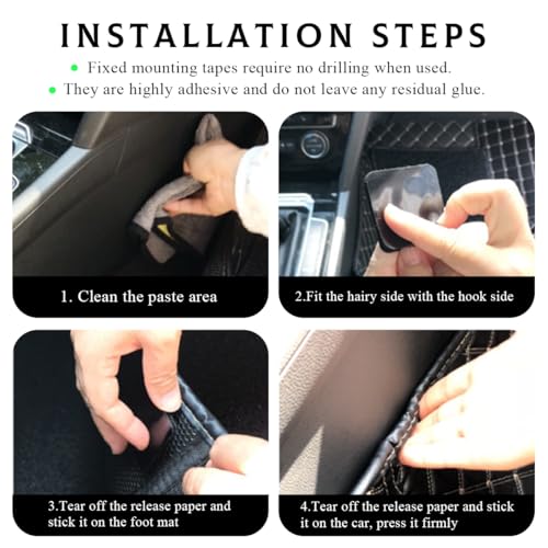 30 PCS Hook and Loop Strips with Adhesive, 2"×2" Car Mats Self-Adhesive Tape Strip, Multi-Purpose Non-Slip Double Sided Snap Fastening Tape, Fixing Tape for Sofa Carpet - color: 30 PCS