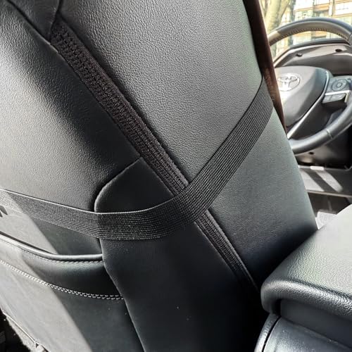 Universal Cloth Car Seat Covers Full Set with Buckle Fastening, Water-Resistant Fabric Auto Interior Protector – Fits Most Cars, SUVs, Trucks (Brown) - style: Brown