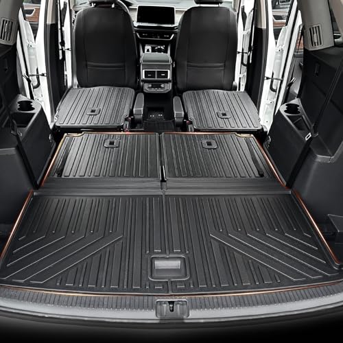 Cargo Mat with Backrest Mats for Volkswagen VW Atlas 6/7 Seats 2018-2025 2026 Car Mat Accessories(Not Fit Cross Sport), All Weather TPE Trunk Cargo Liner(Cargo Mat with Backrest Mats)