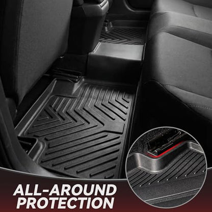 YITAMOTOR Floor Mats for 2012-2015 Honda Civic Sedan (Not for Coupe) & Civic Si EX EX-L HF Hybrid Hybrid-L LX Natural Gas SE, Black All-Weather Custom Fit Front 1st & 2nd Row Floor Liner Set - style: 12-15 civic 1st&2rd