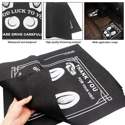 50-Pack Black Disposable Car Floor Mats 19.6x15.7 Inch Heavy-Duty Automotive Protectors for Car Wash & Detailing - Universal Fit Portable Vehicle Foot Pads (Fits SUV/Truck/Sedan)