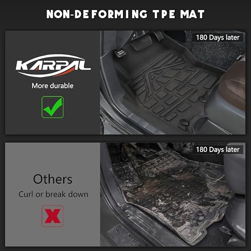 KARPAL Floor Mats for Nissan Frontier 2022-2025 2026 (Crew Cab), with 2nd Row Under-Seat Storage(Not with Under Seat Speaker), TPE Rubber All Weather Protection Floor Liners Accessories Car Mats - style: 2022-2026 | For Nissan Frontier | 1st & 2nd Row