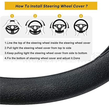 Cool Non-Slip Silicone Steering Wheel Protector - Protective Cover, Soft Steering Wheel Cover (White) - color: White