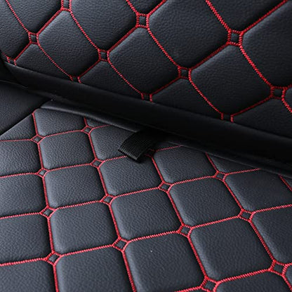 Tomatoman Tacoma Seat Covers Customized for 2005-2025 2026 Sport Extended Access Cab Pickup Truck, Waterproof Faux Leather Car Cushions(Rear Seat, Black-Red) - color: Rear Seat/Black-Red