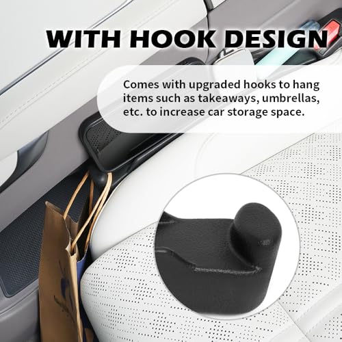 2PCS Car Seat Gap Filler Organizer,3 in 1 Car Seat Side Gap Filler with Hook for Avoiding Dropped Items,Universal No Drop Seats Guard for Filling Gaps 1.37-1.49 Inch Wide (Black) - color: Permium Black