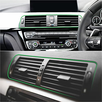 X AUTOHAUX Car Interior Moulding Trim Strip DIY Line Gap Door Edge Seal Protector Green 10m 3.28ft - color: Green