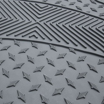 FH Group Climaproof Trimmable Non-Slip Vinyl Car Floor Mats - Heavy-Duty Rubber, Universal Fit, Rear Set, Gray - color: Gray, size: Rear Set