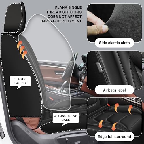 Seat Covers for Jeep Renegade 2015-2024: 5 Seat Full Set Breathable Car Seat Covers Faux Leather Automotive Seat Cushion(Black) - color: #089-Black, size: 11-Renegade-5 seat covers full set
