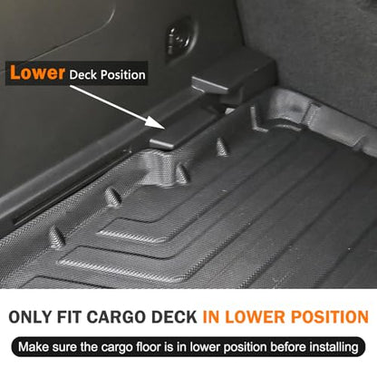 KUST Trunk Cargo Mat for 2021-2025 2026 Chevy Trailblazer Accessories, All Weather Cargo Liner TPE Rubber Raised Edge (Only for Cargo Deck in Lower Position) - style: Trailblazer 2021-2026 │ Trunk Mat
