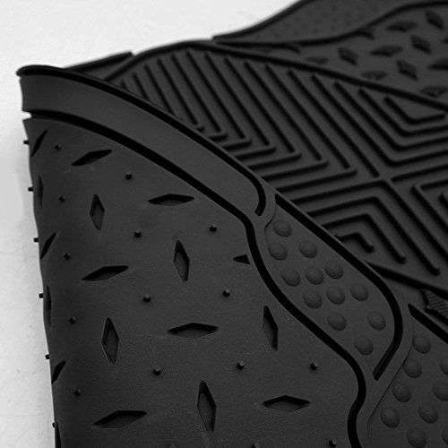 FH Group Climaproof Trimmable Non-Slip Vinyl Car Floor Mats - Heavy-Duty Rubber, Universal Fit, Rear Set, Black - color: Black, size: Rear Set
